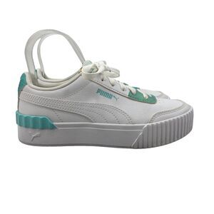 Puma Women 6.5 Carina Lift Ink Splash Shoe White Classic Lace Up Sneaker 368881